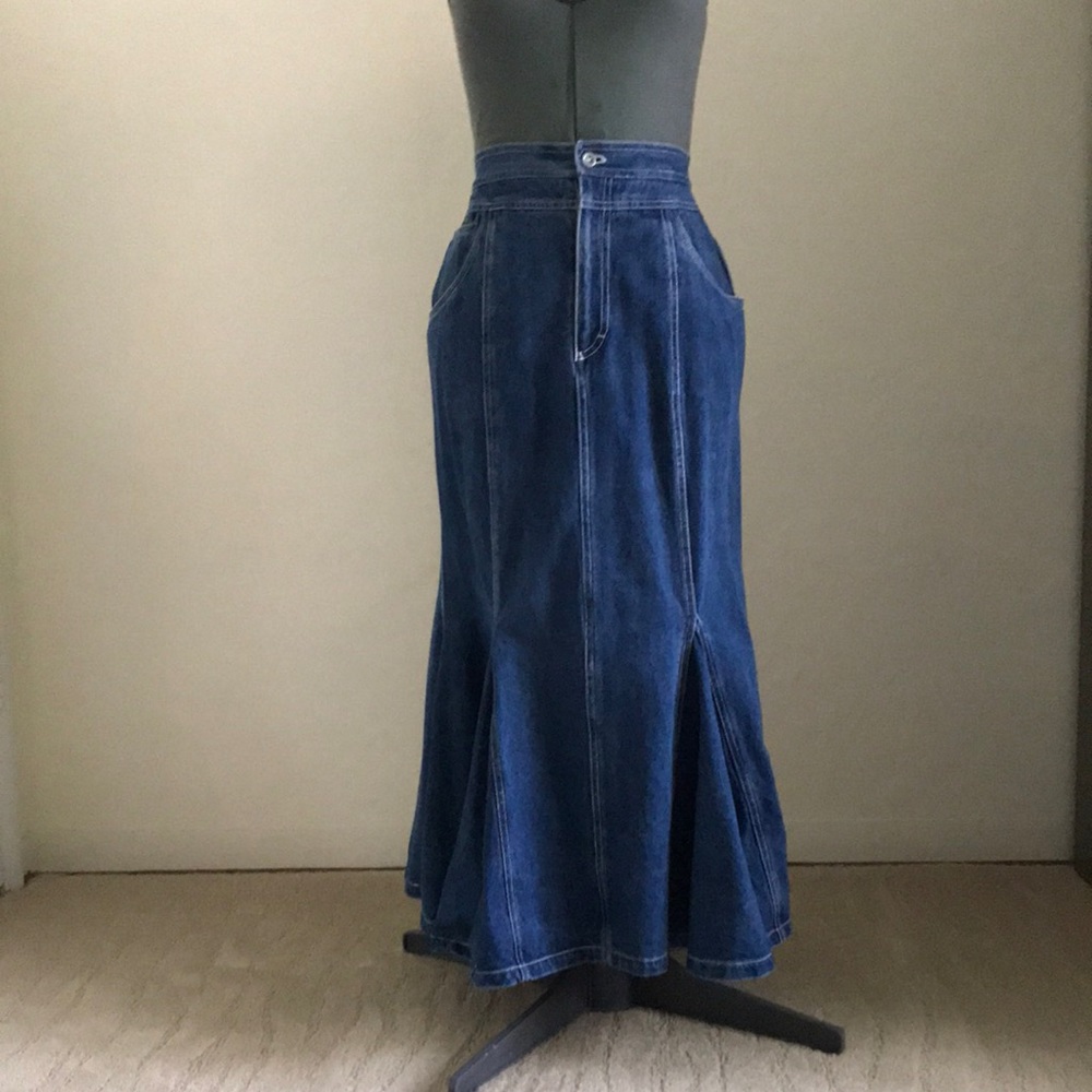 Vintage Chaus Denim Long Gored Skirt